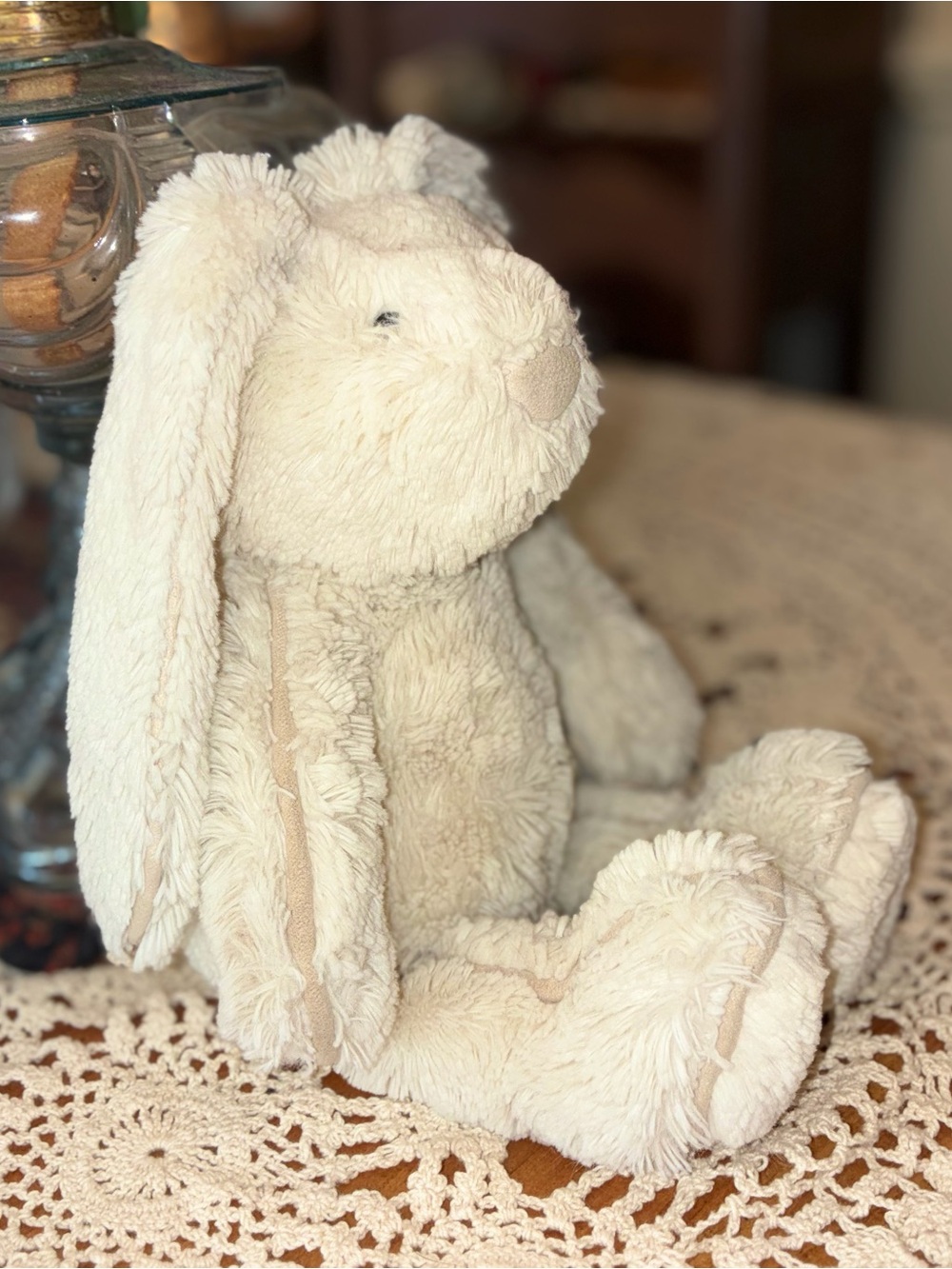 Jellycat Cream "Piper" Plush Bunny with Floppy Ears - Picture 3 of 15